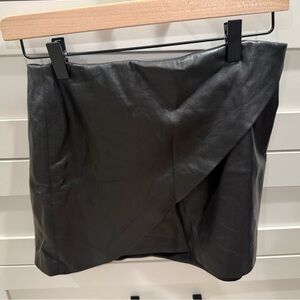 Alice + Olivia Black Leather Mini Skirt